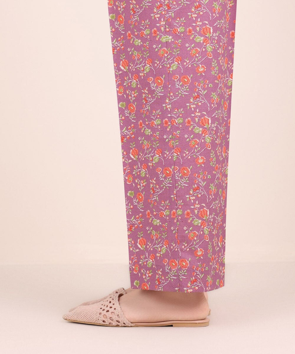 Printed Cambric Straight Pants
