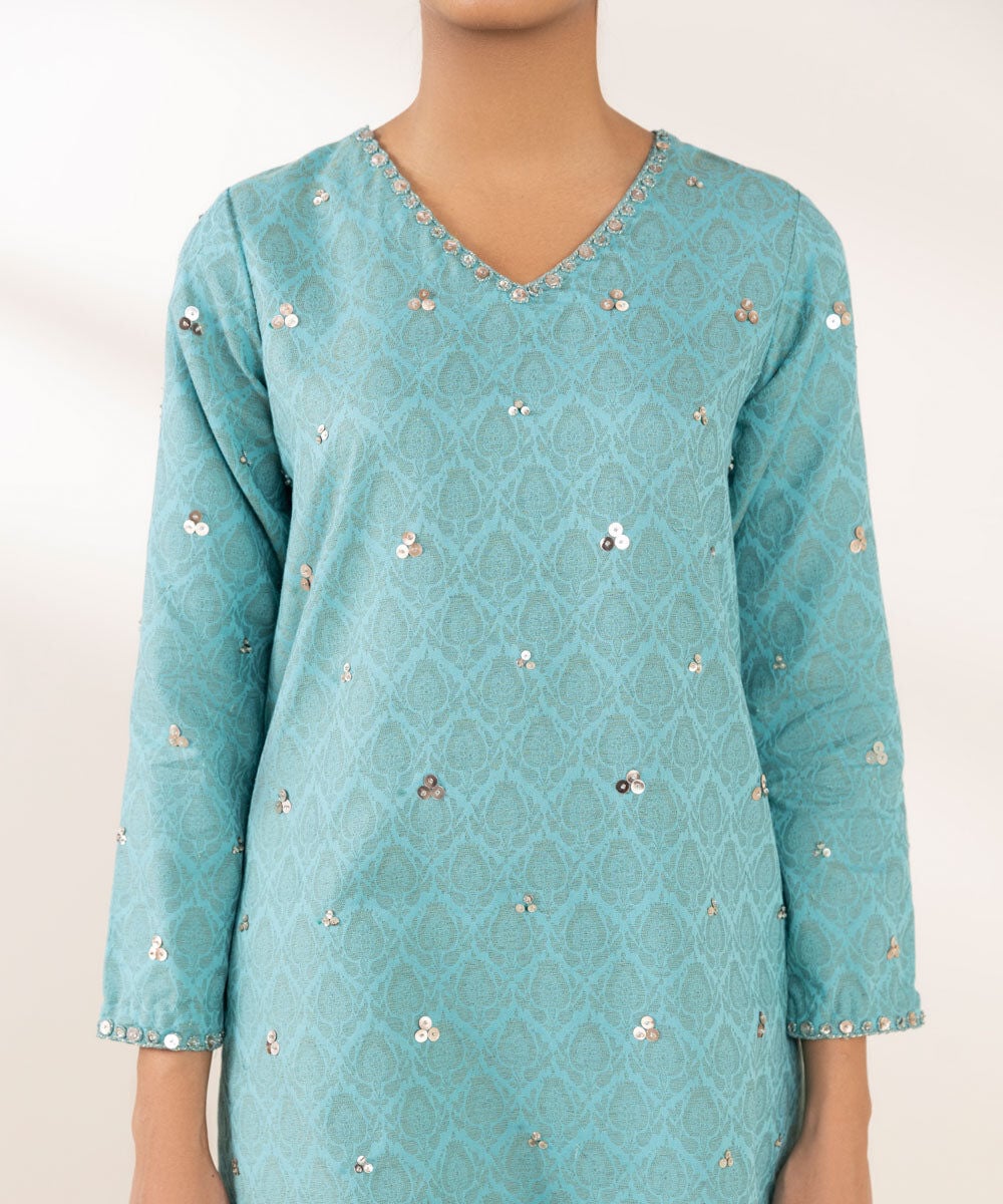 Embroidered Cotton Jacquard Shirt
