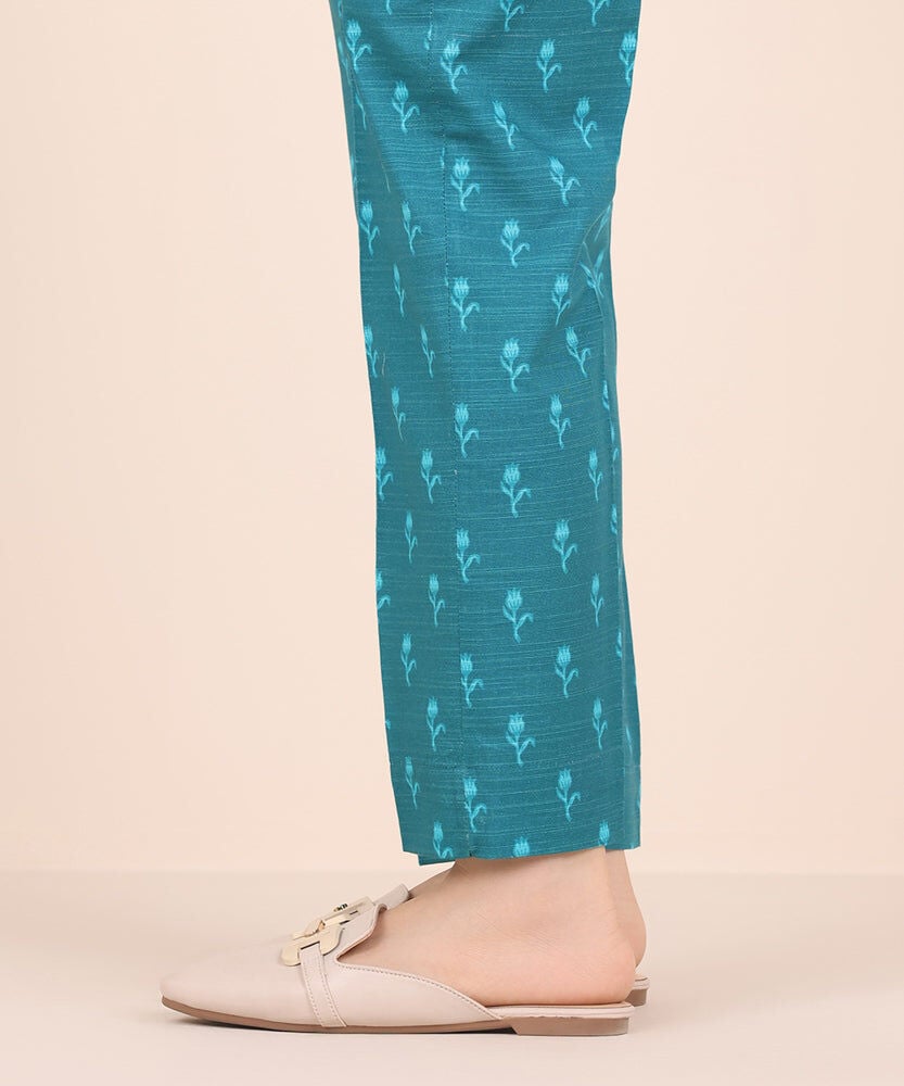 Printed Khaddar Straight Pants
