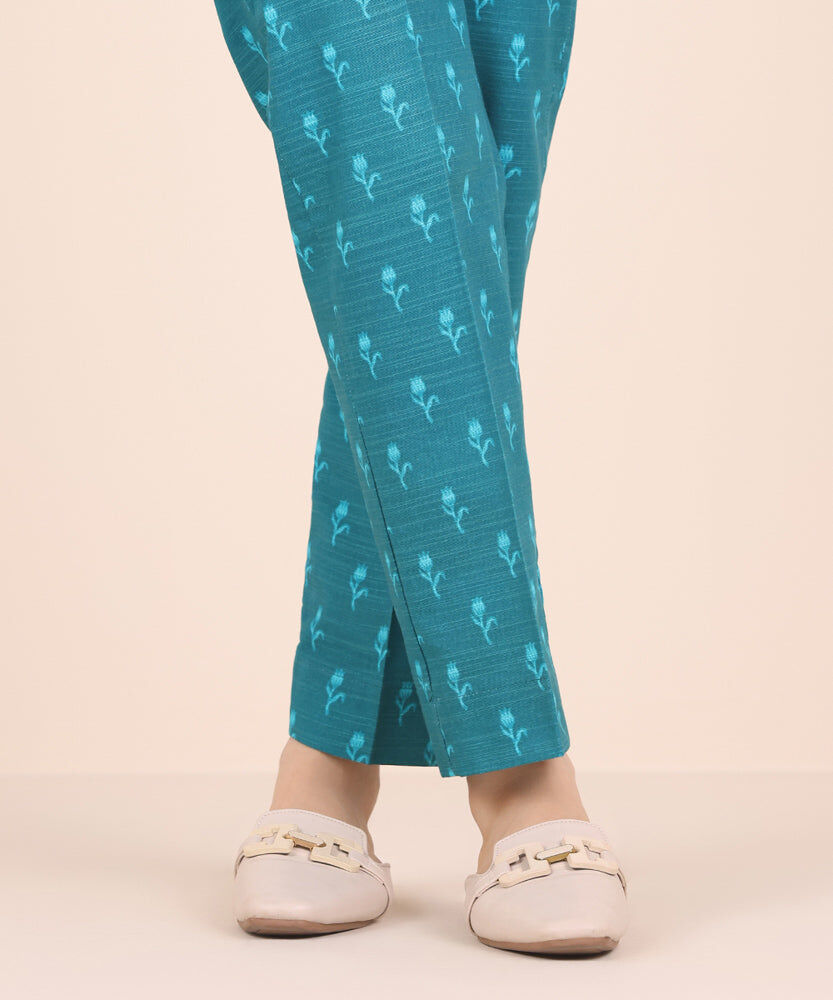 Printed Khaddar Straight Pants