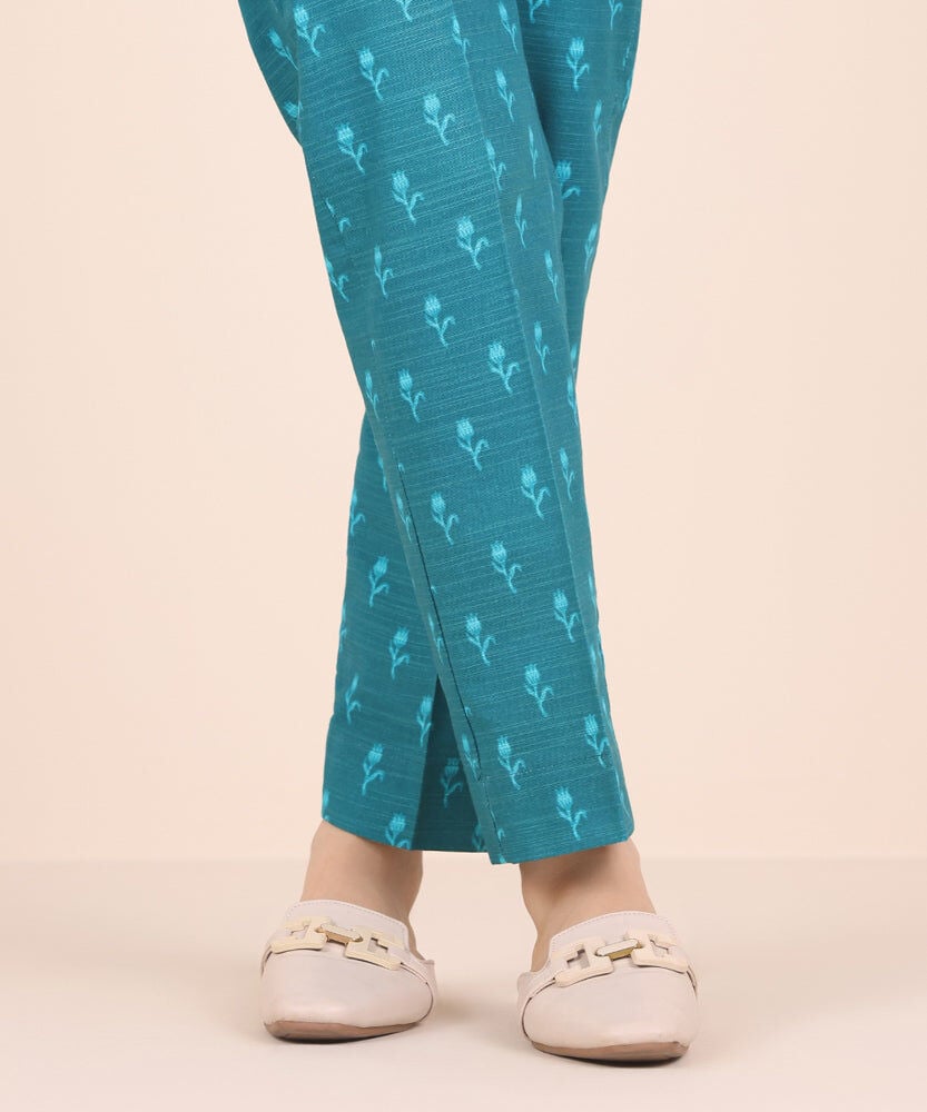 Printed Khaddar Straight Pants