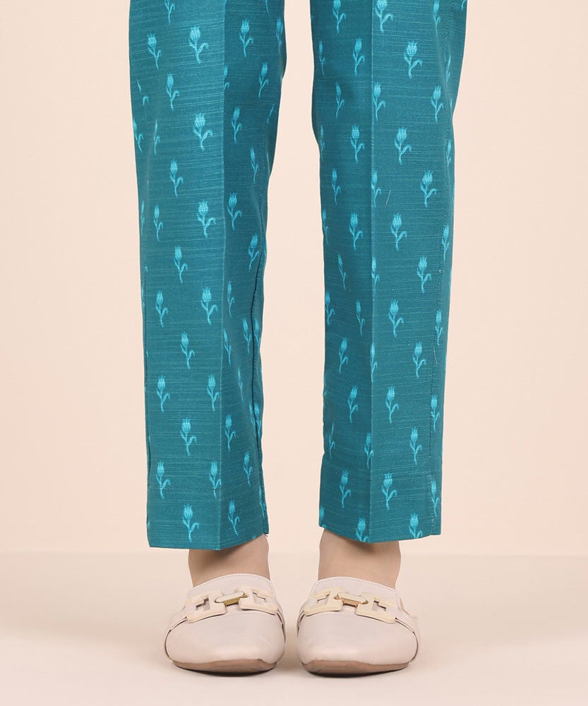 Printed Khaddar Straight Pants
