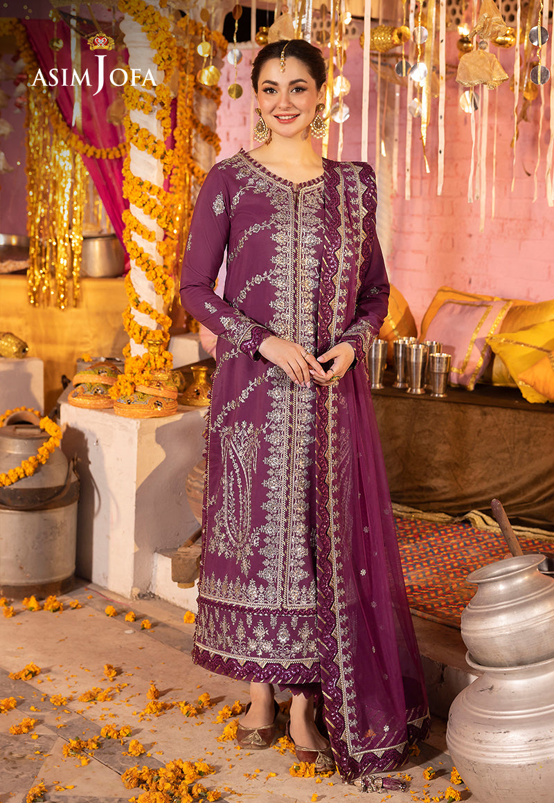Ajda-18 Embroidered Lawn Silk 3 Pcs