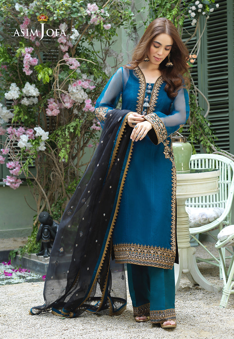 AJFC-48 EMBROIDERED ORGANZA 3 PCS