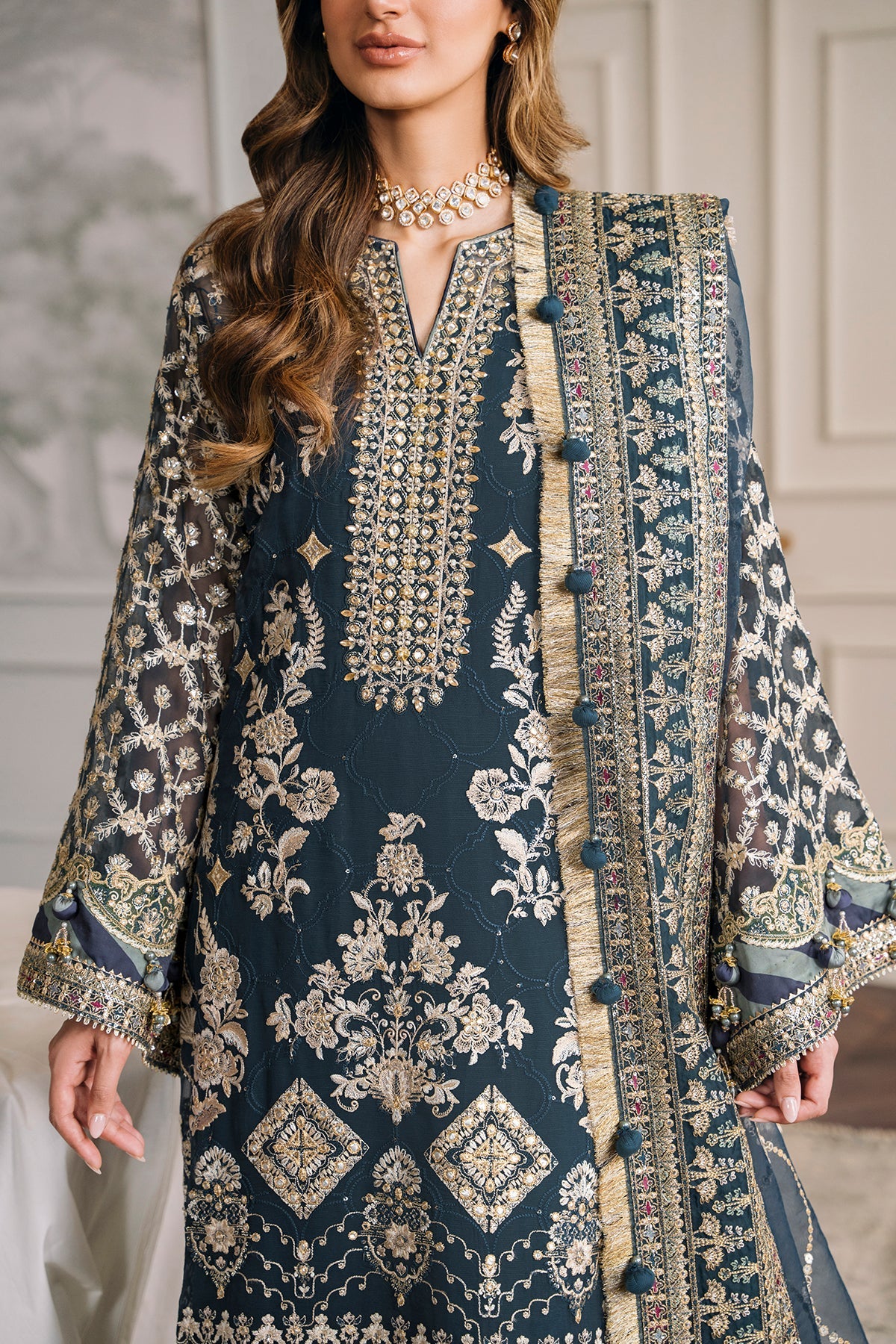 EMBROIDERED CHIFFON CH12-01 UNSTITCHED