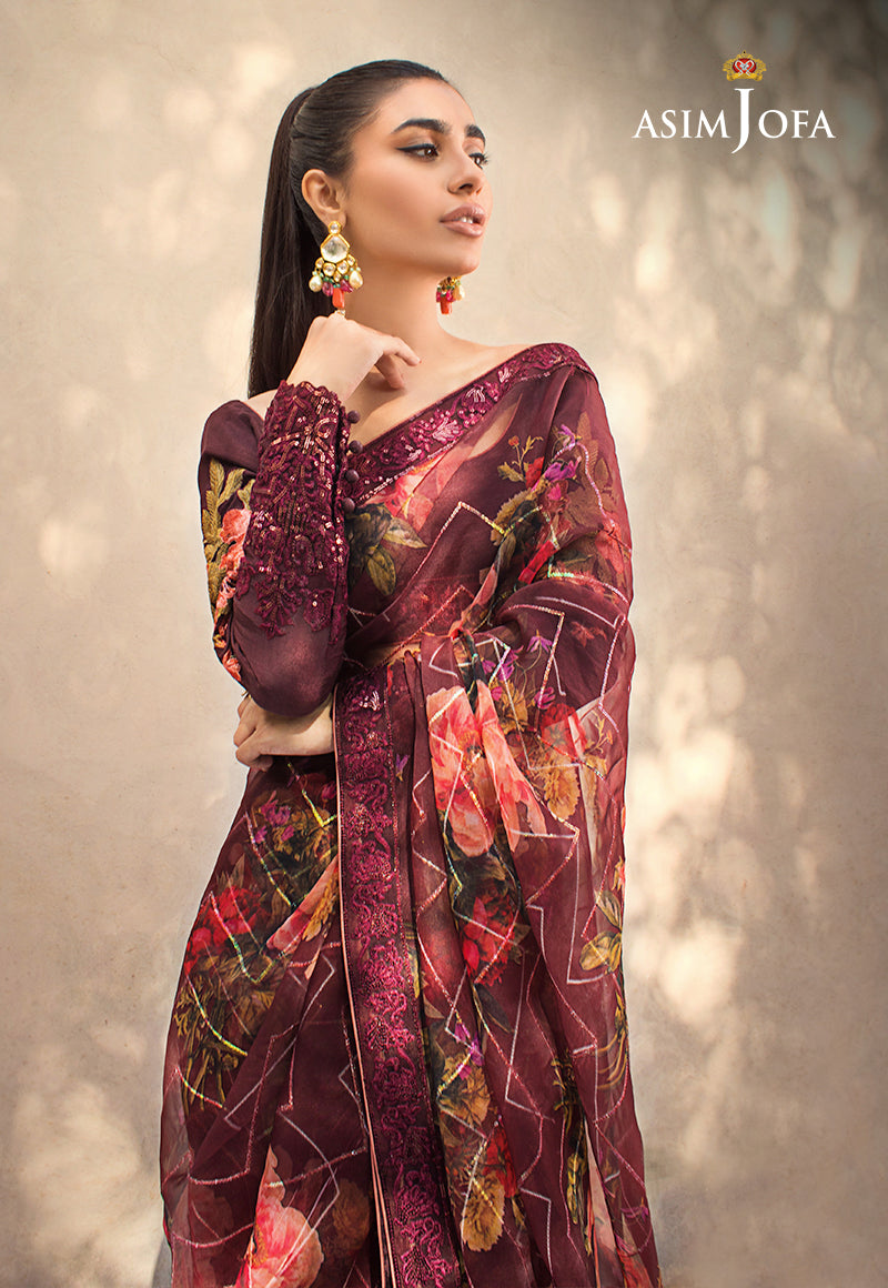 AJLE-07 EMBROIDERED ORGANZA 3 PCS
