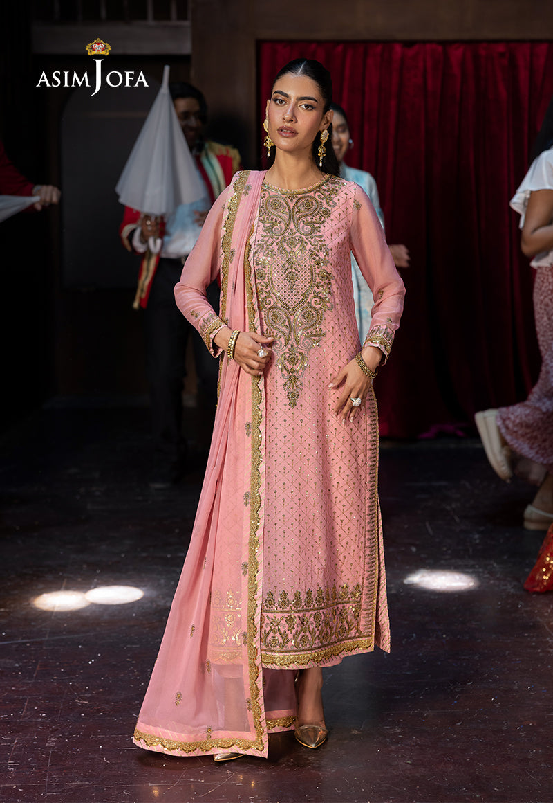 Ajlf-08 Embroidered Chiffon 3 Pcs