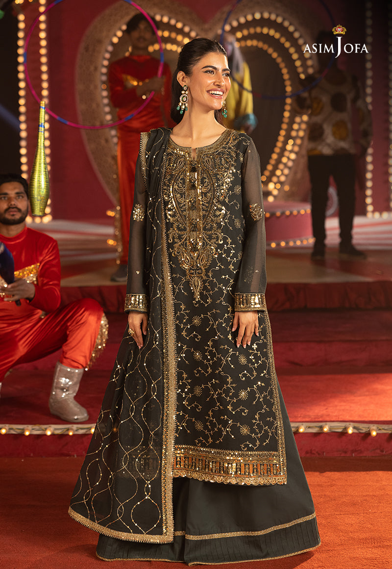 AJLLFD-02 Embroidered Chiffon STITCHED 3 PCS
