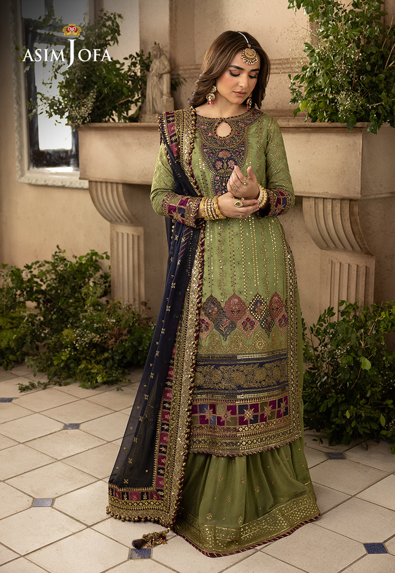 AJNB-12 EMBROIDERED VISCOSE RAW SILK 3 PCS