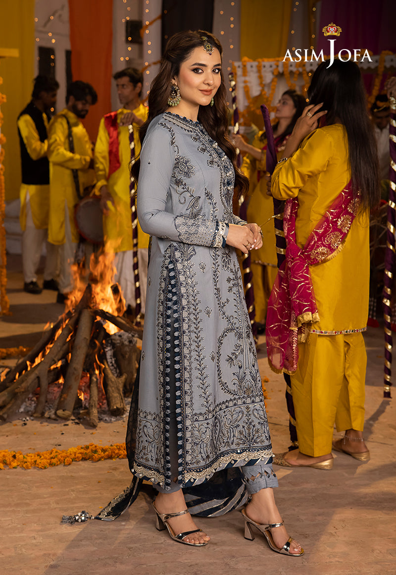 AJDAD-08 EMBROIDERED LAWN SILK STITCHED 3 PCS
