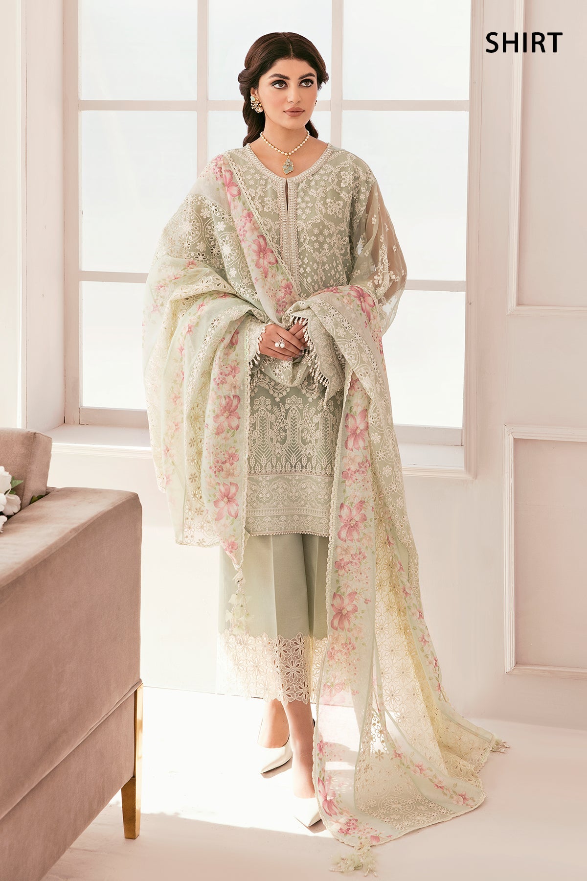 EMBROIDERED CHIFFON CH11-01 STITCHED