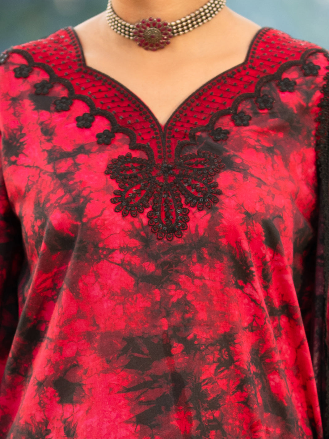 Fuchsia Cotton Cambric 3Pc Stitched - AWP-3PS-940