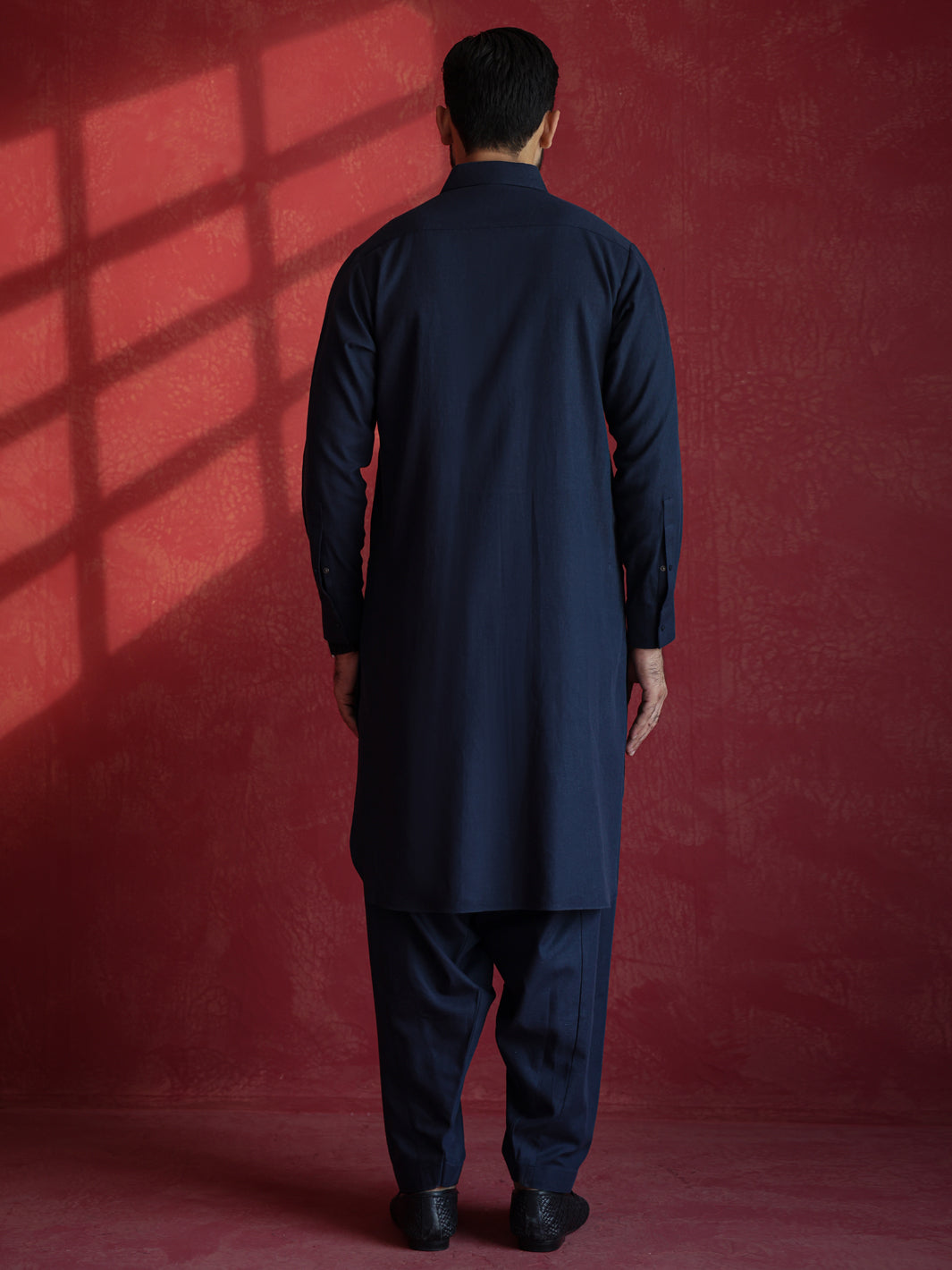 Navy Blue Kameez Shalwar - ALWA-KS-685