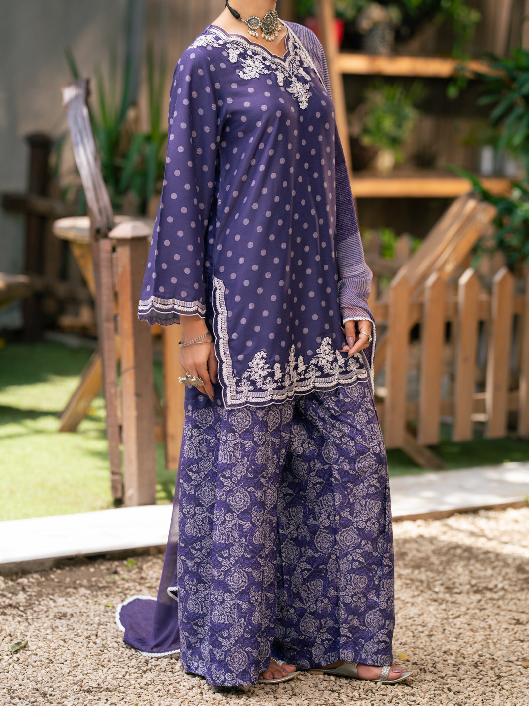 Purple Silk Lawn 3Pc Stitched - AWP-3PS-959