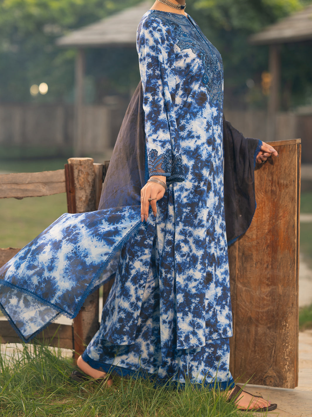 Blue Cambric 3Pc Stitched - AWP-3PS-939