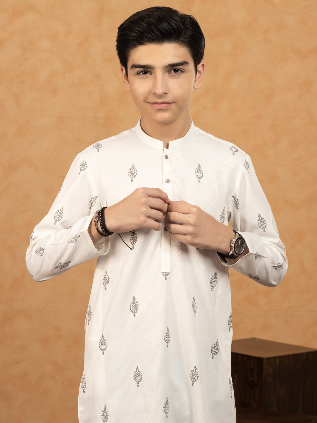 White Blended Kurta - ALT-K-047A