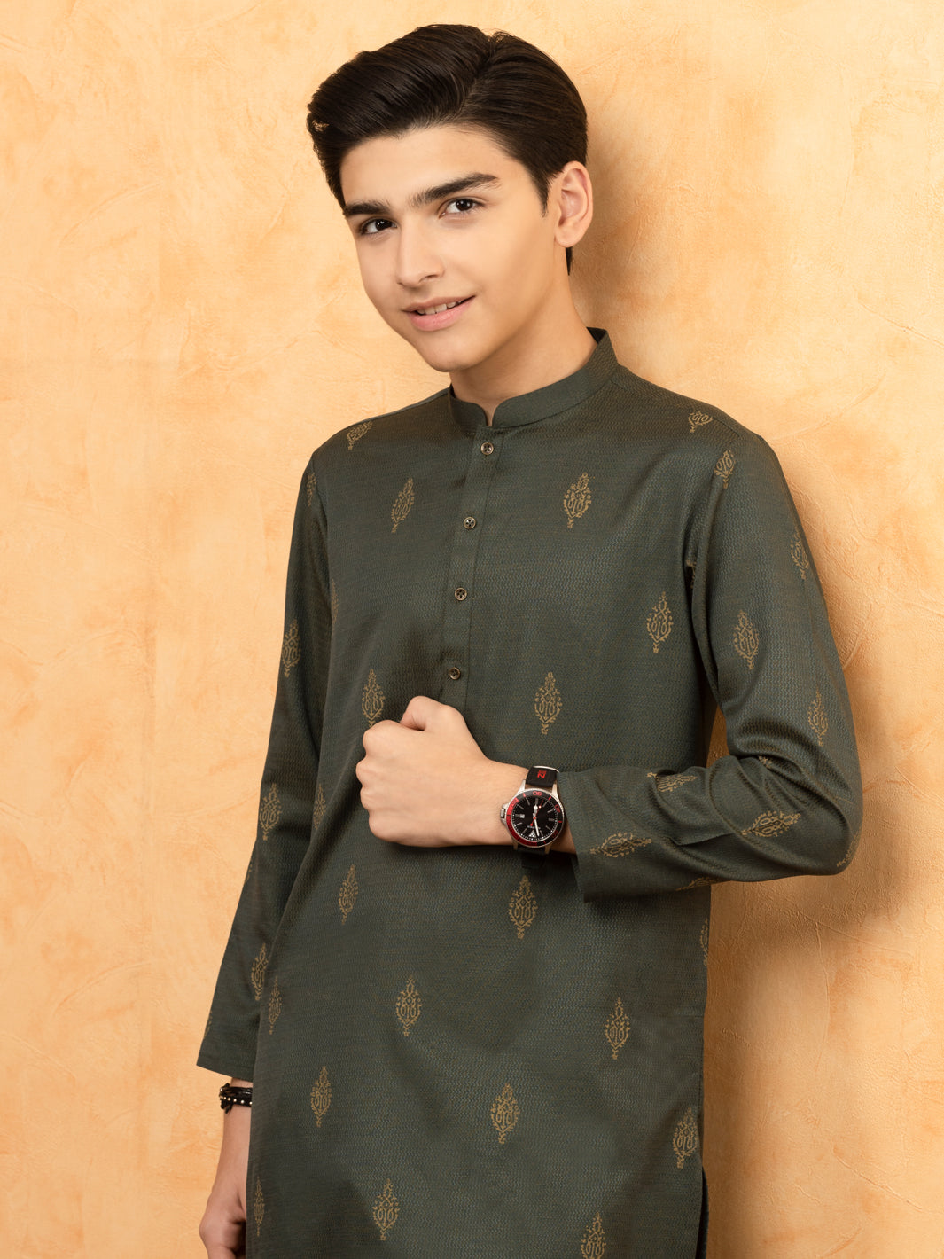 Green Blended Kurta - ALT-K-047B