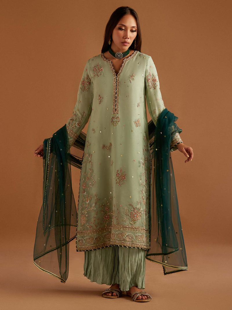 Natasha, Crushed Izaar & Dupatta