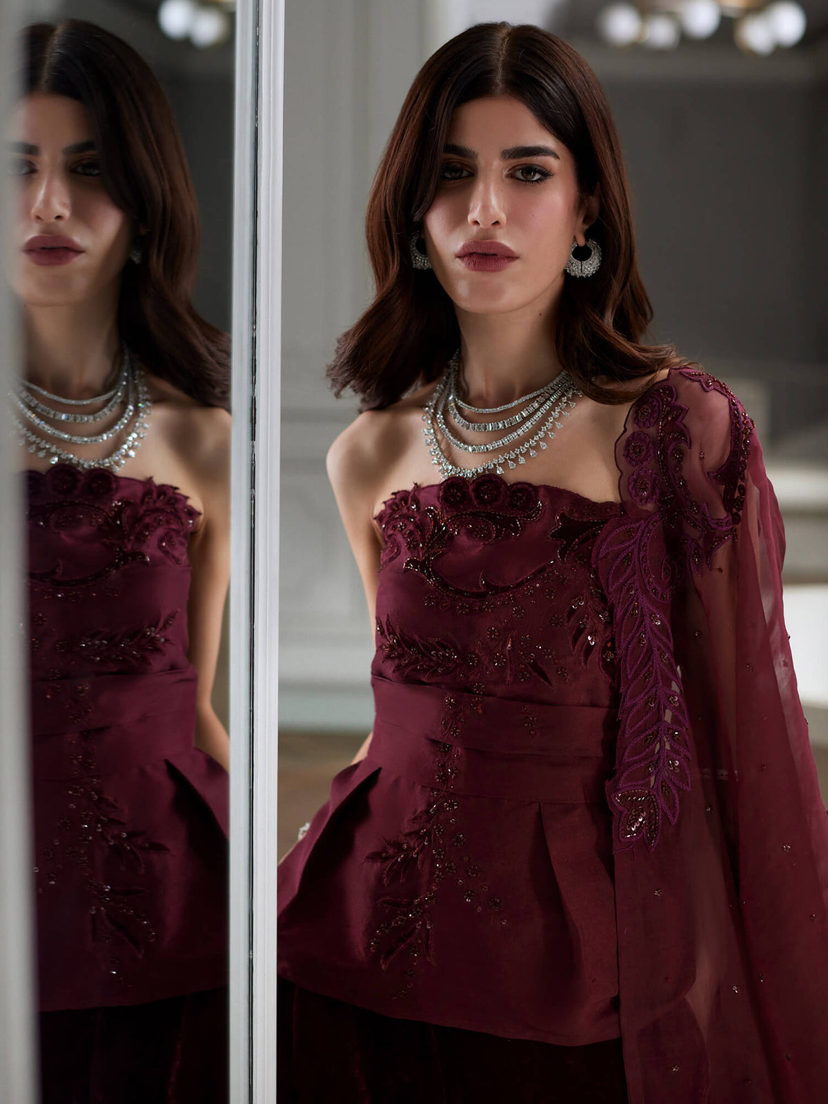 Strapless Top, Palazzo & Dupatta