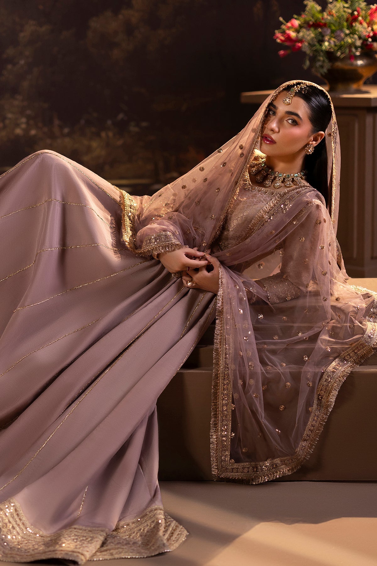 3-PC Stitched Embroidered Raw silk CMA-6-456