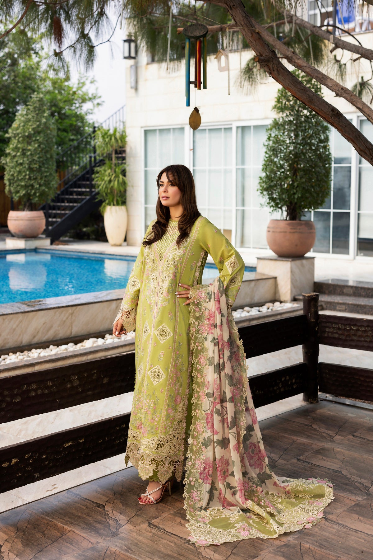 Aneelas Luxury Stiched Lawn Emb With Emb Chiffon dupatta 3pc [LUX-26-29] [EAD] [Dispatch Ready]