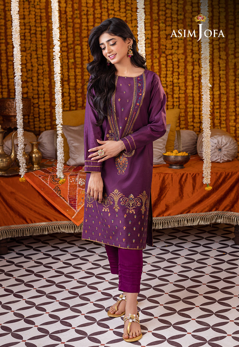 Ajtm-12 - 3 Pcs Embroidered Cotton Net 3 Pcs