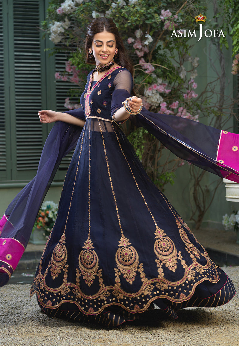 AJFC-53 EMBROIDERED ORGANZA 3 PCS