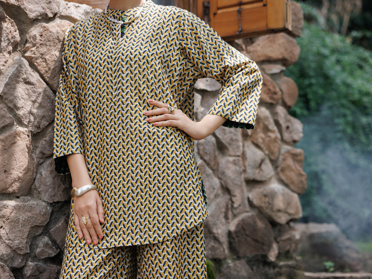 Mustard Cotton Co-Ord Set - AWP-2PS-SLKS-1053