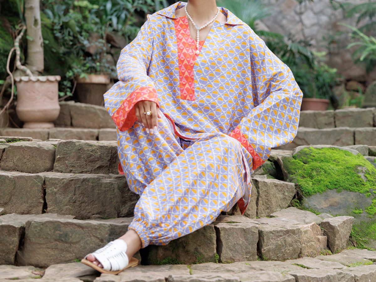 Multicolor Cambric Co-Ord Set - AWP-2PS-SLKS-1055