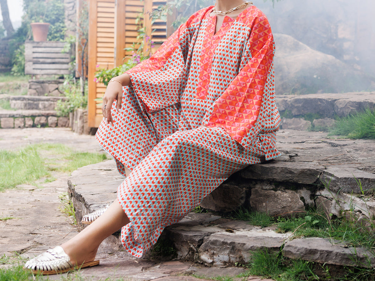 Multicolor Cambric Co-Ord Set - AWP-2PS-SLKS-1054