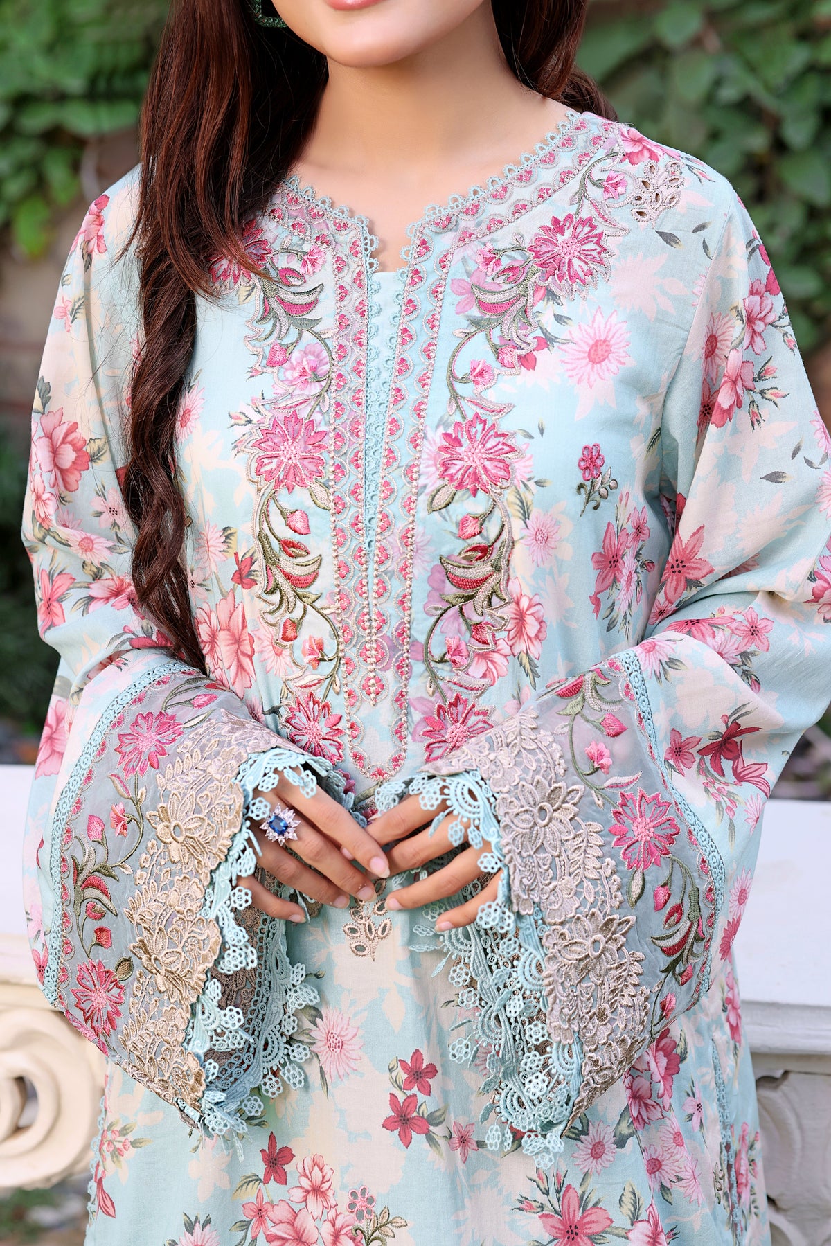 Aneelas Print Emb Lawn Printed Lawn Duppata 3pc [SPR-26-02] [Dispatch Time 2 Month]