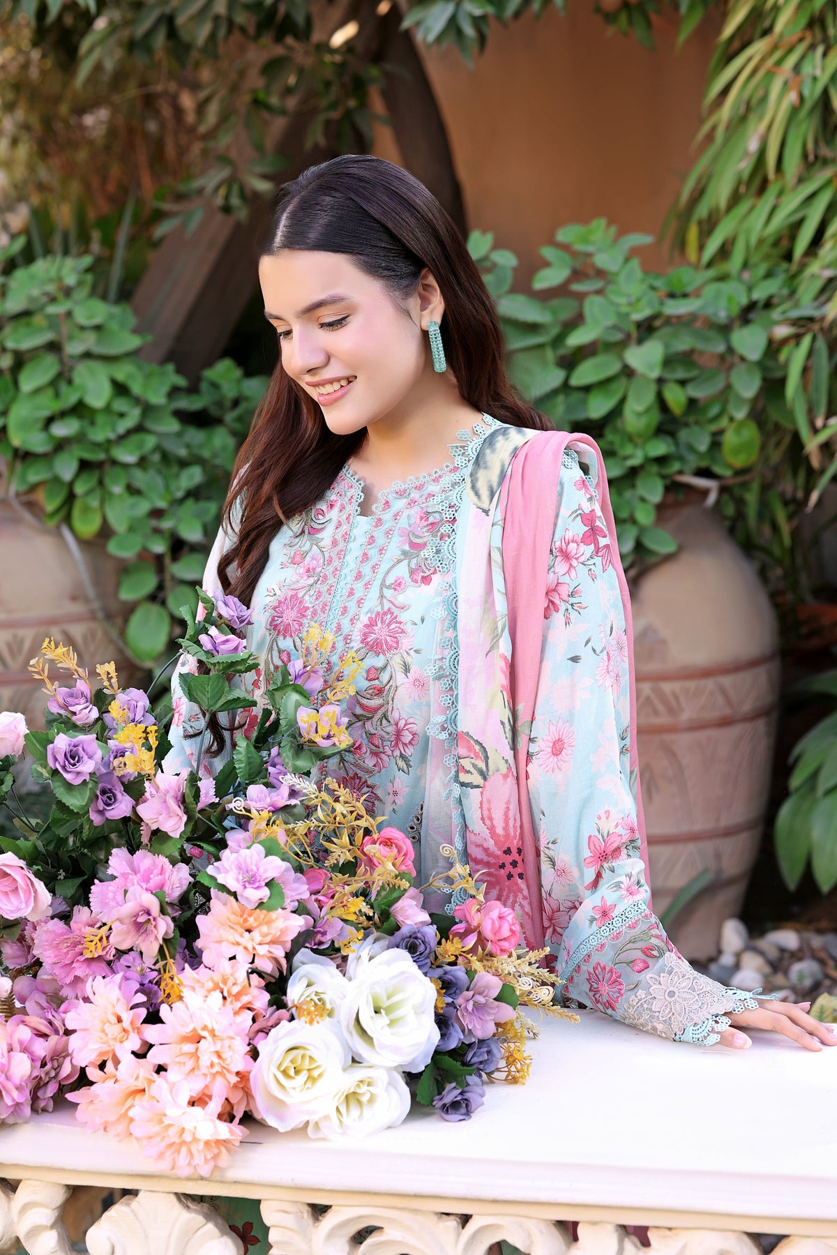 Aneelas Print Emb Lawn Printed Lawn Duppata 3pc [SPR-26-02] [Dispatch Time 2 Month]