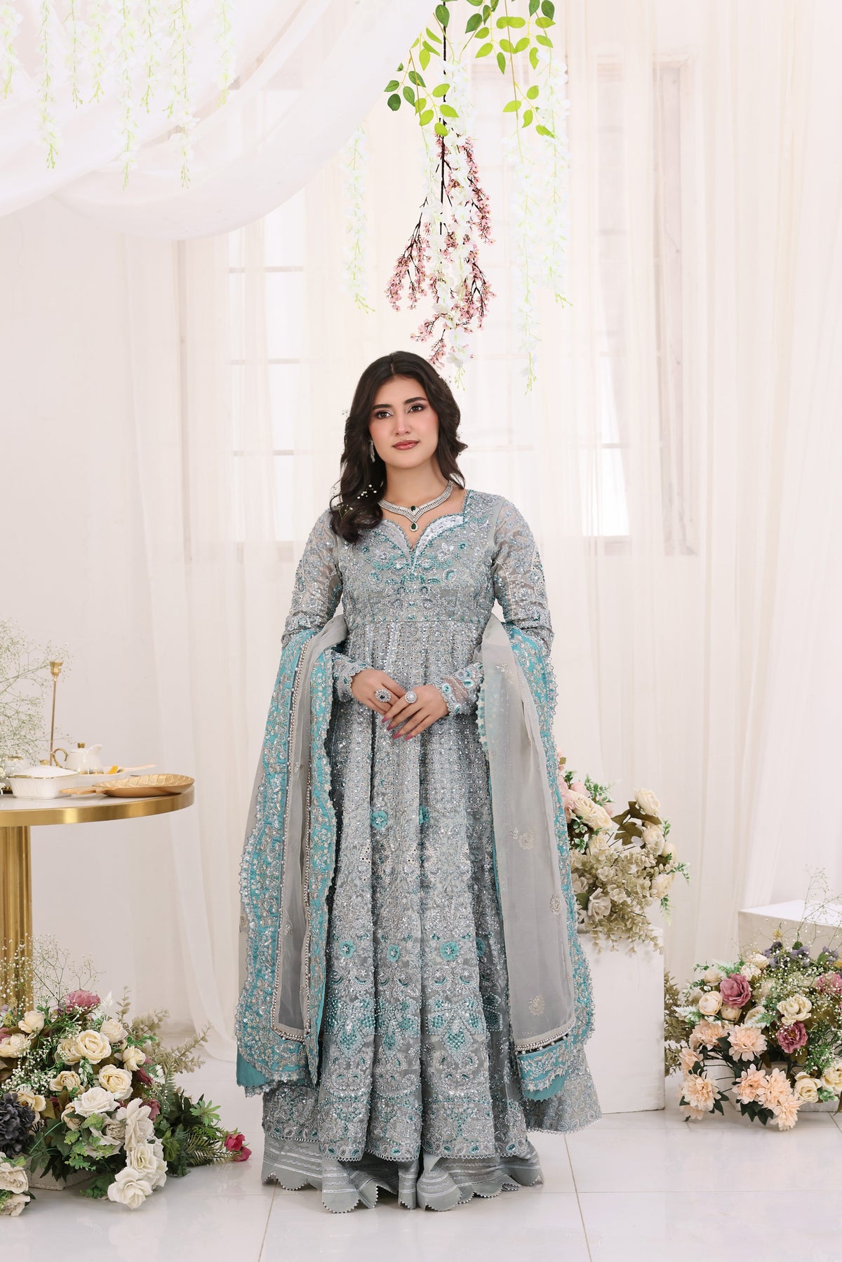 Aneelas Bridal Ada Work Embroidered Tissue 3pc [BR-34]