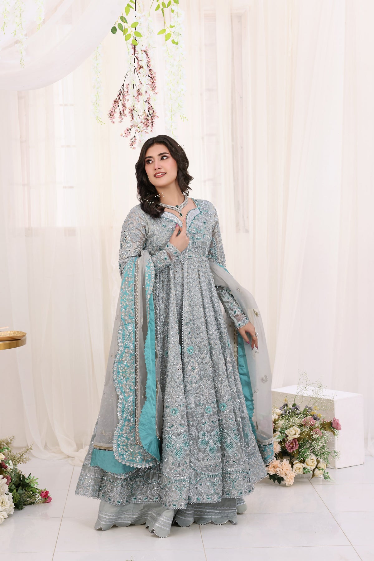 Aneelas Bridal Ada Work Embroidered Tissue 3pc [BR-34]