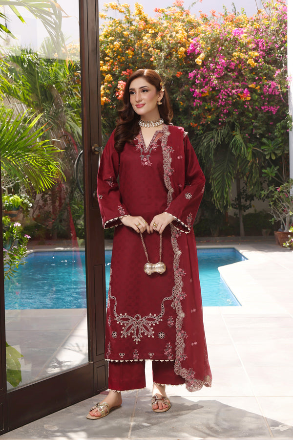 Aneelas Lawn Emb 3pc Chiffon Duppata [LUX-26-77] [Dispatch Time 2 Months]
