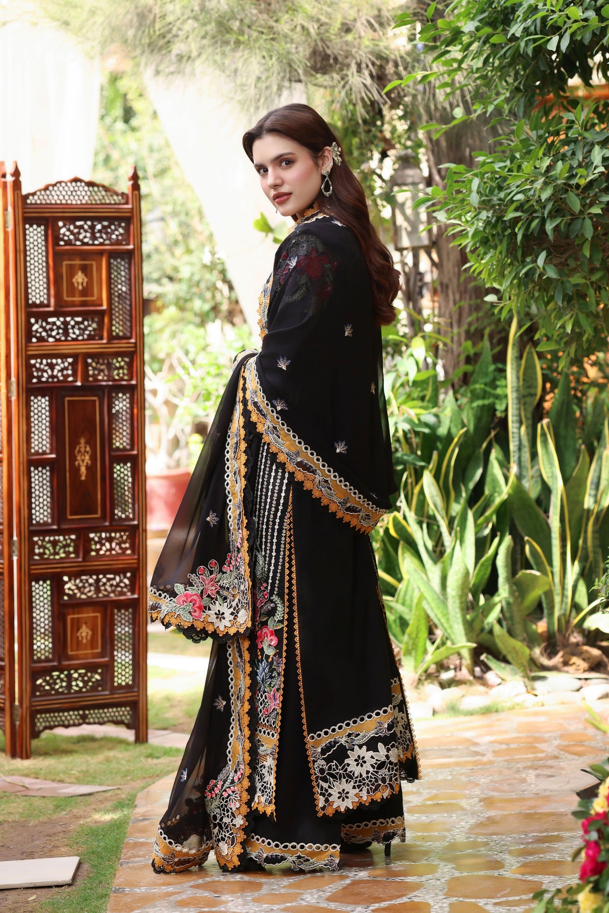 Aneelas Twill Emb 3pc Chiffon Duppata [WLUX-26-20] [Dispatch Time 2 Months]