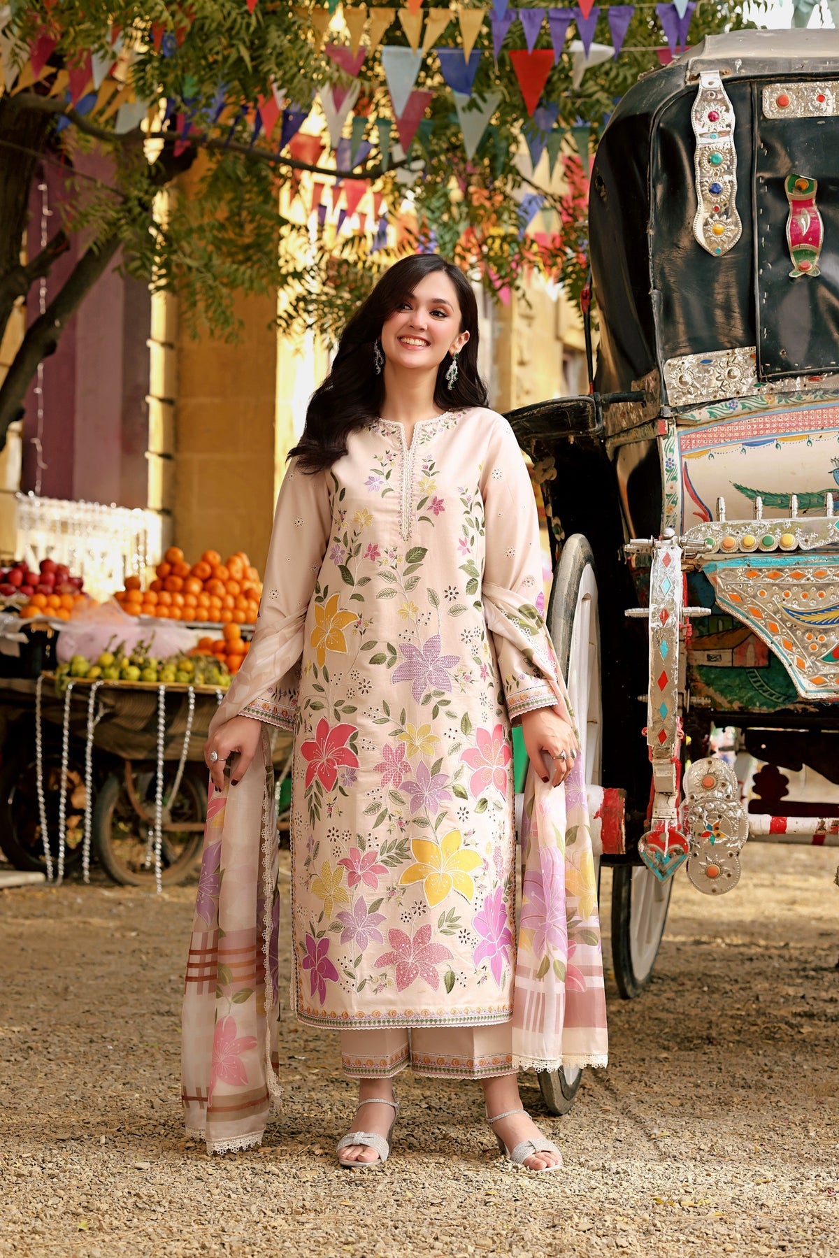 Aneelas Emb Lawn Silk Duppata 3pc [LUX-26-01] [Dispatch Time 2.5 Months]