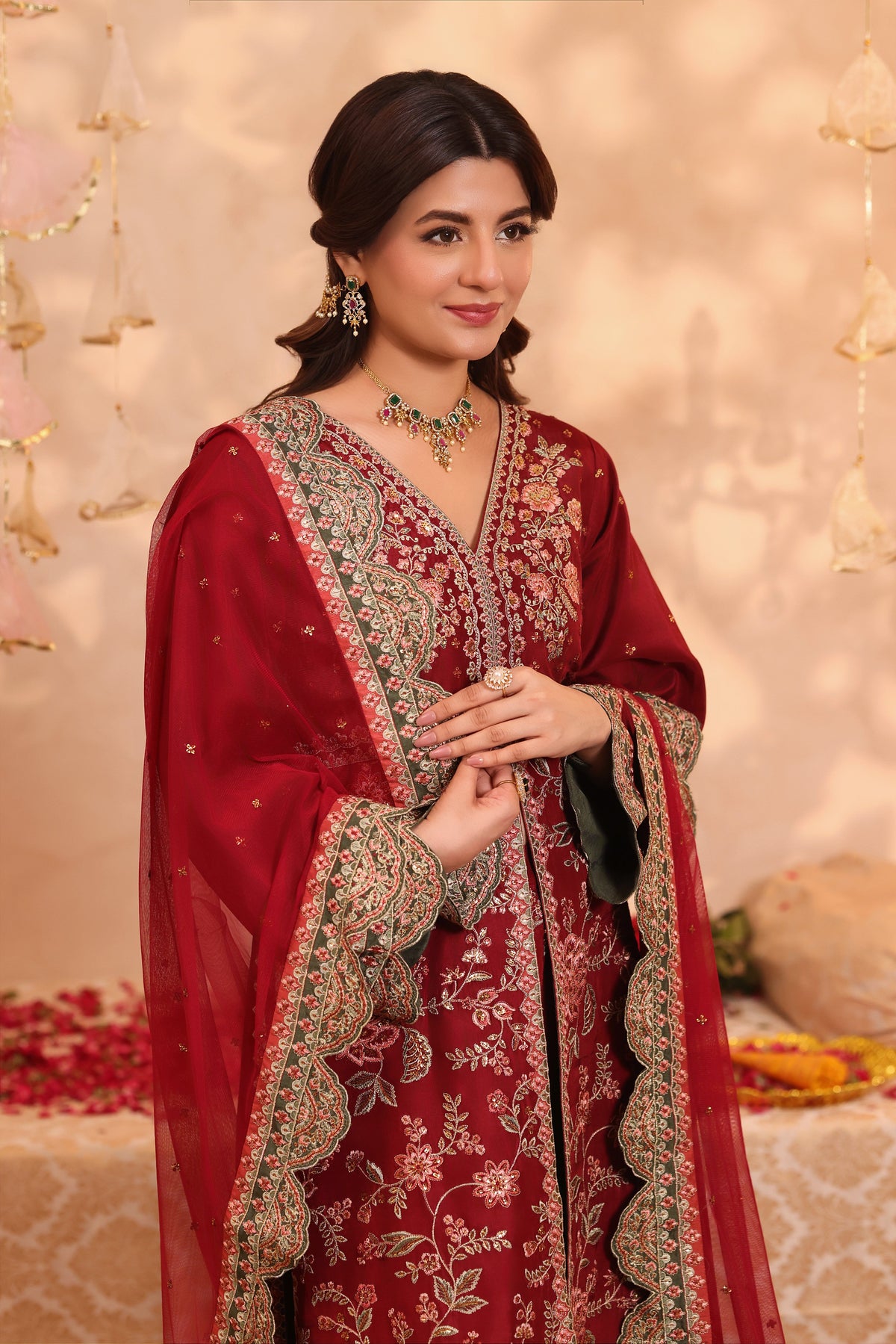 Aneelas Raw Silk Semi Formal Embroidered 2pc [FC-27]