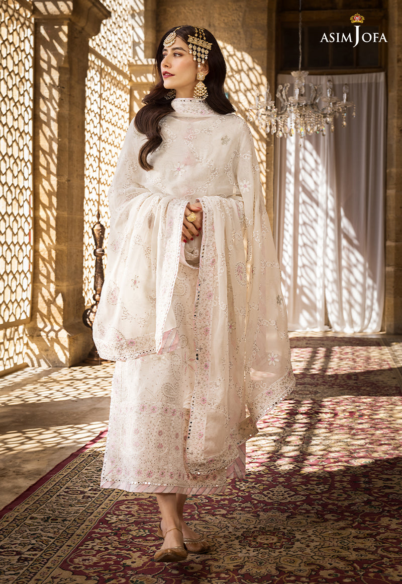 AJMQ-02 EMBROIDERED CHANDERI COTTON 3 PCS
