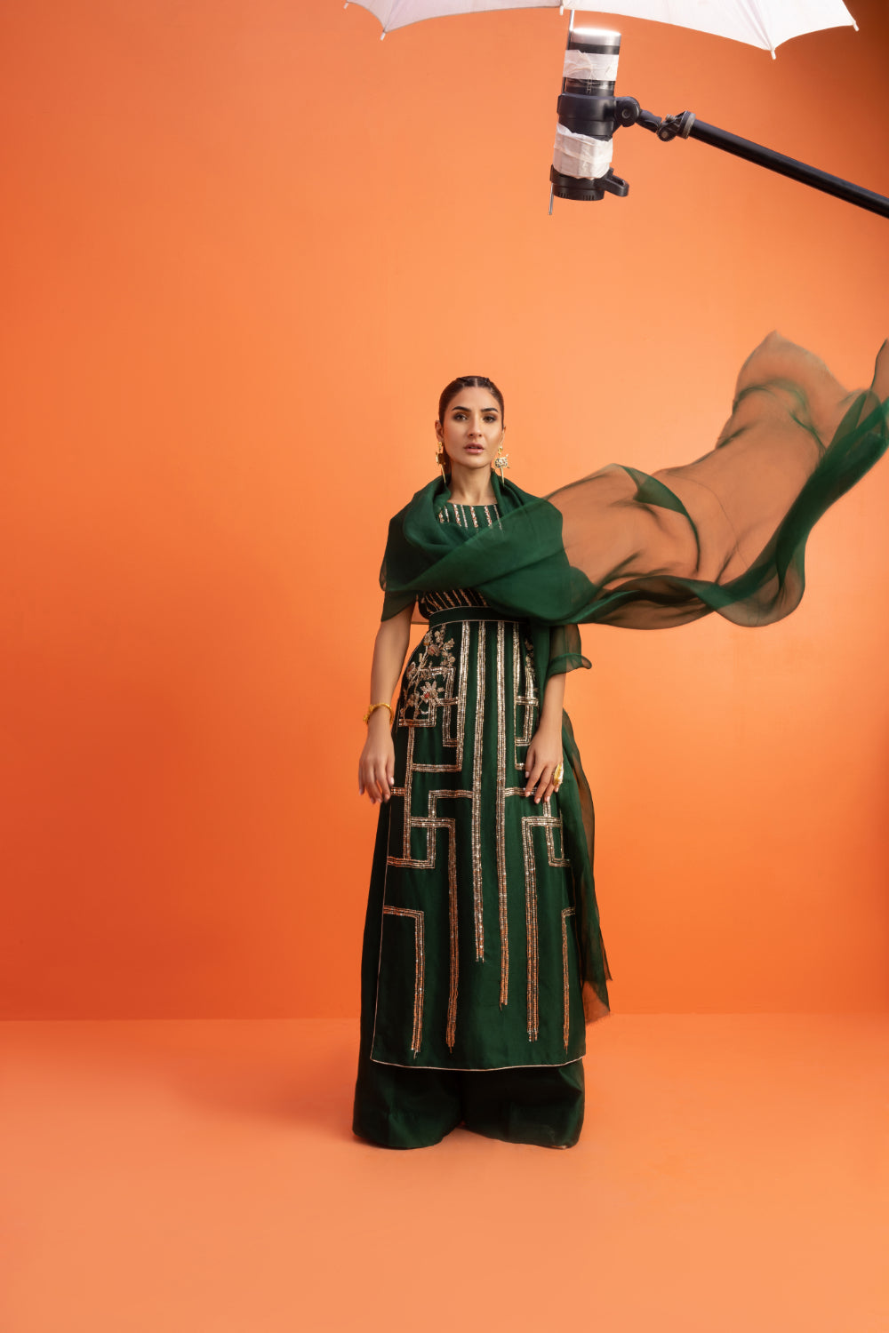 EMBROIDERED RAW SILK UR-7088