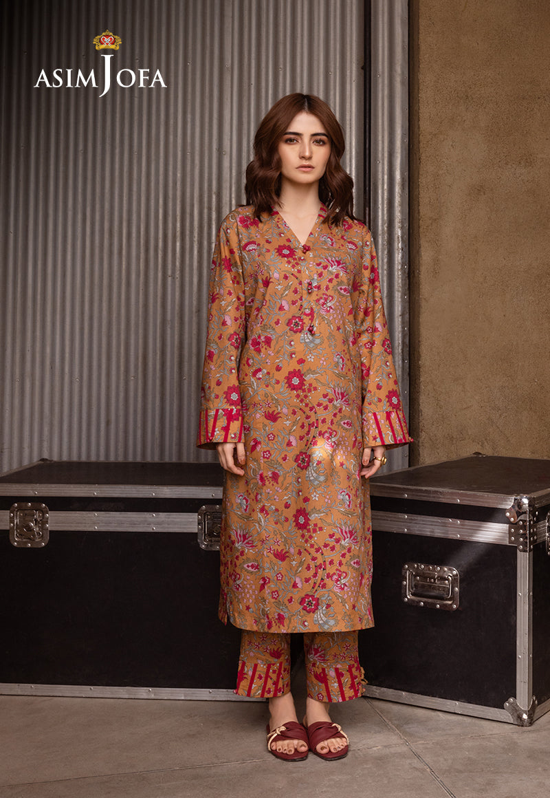 Ajso-177 Unstitched 2 Pcs Shirt Trouser