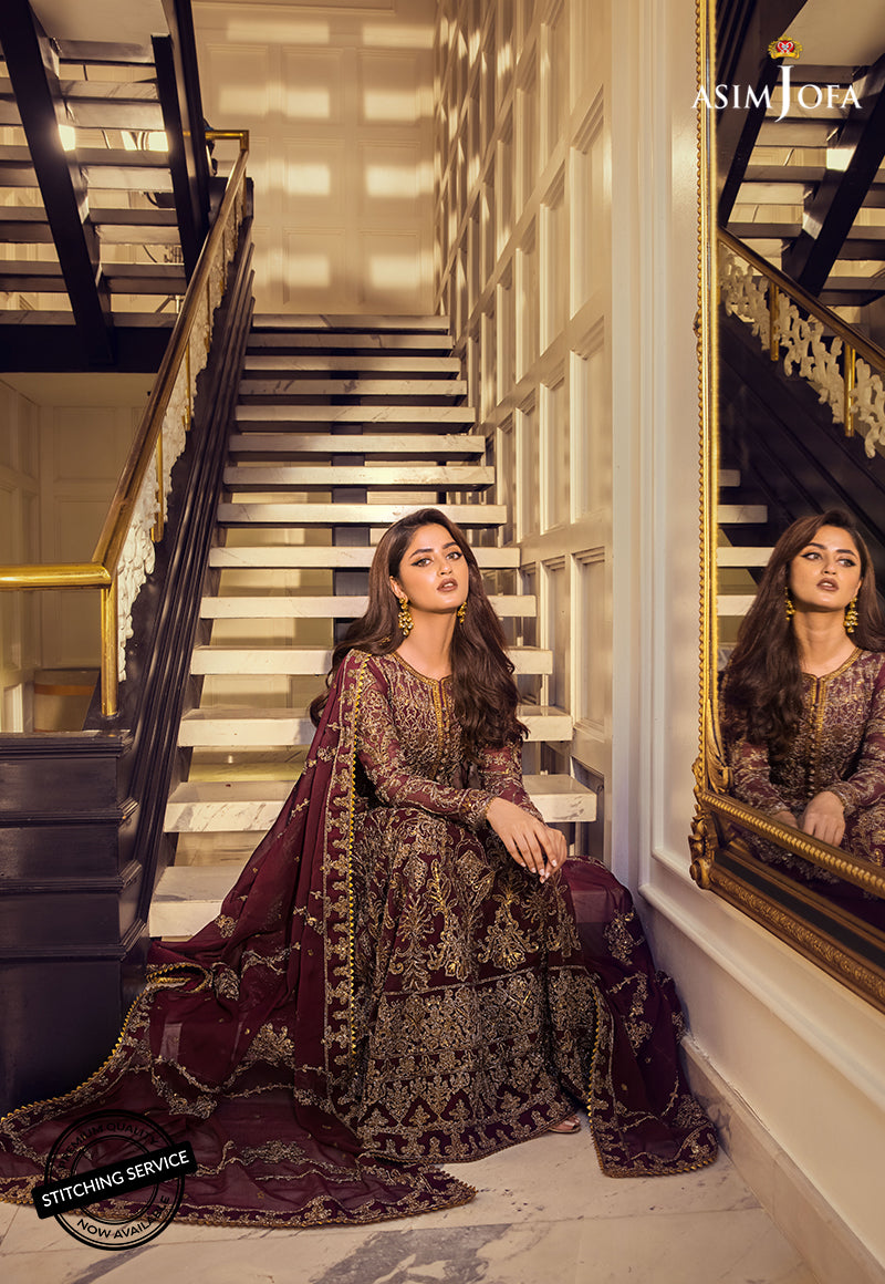 AJSE-07 DESIGNERS STITCHED EMBROIDERED CHIFFON 3 PCS
