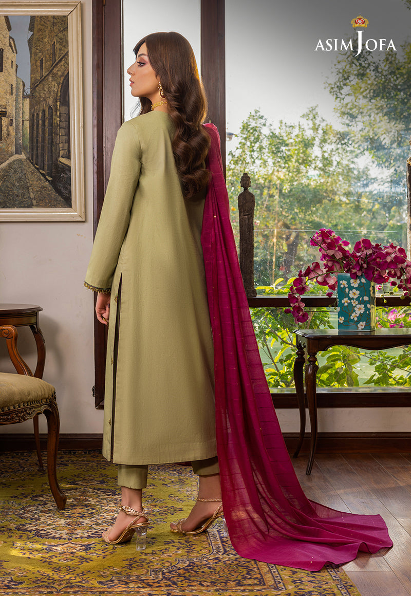 AJPB-97 EMBROIDERED RAW SILK 3 PCS