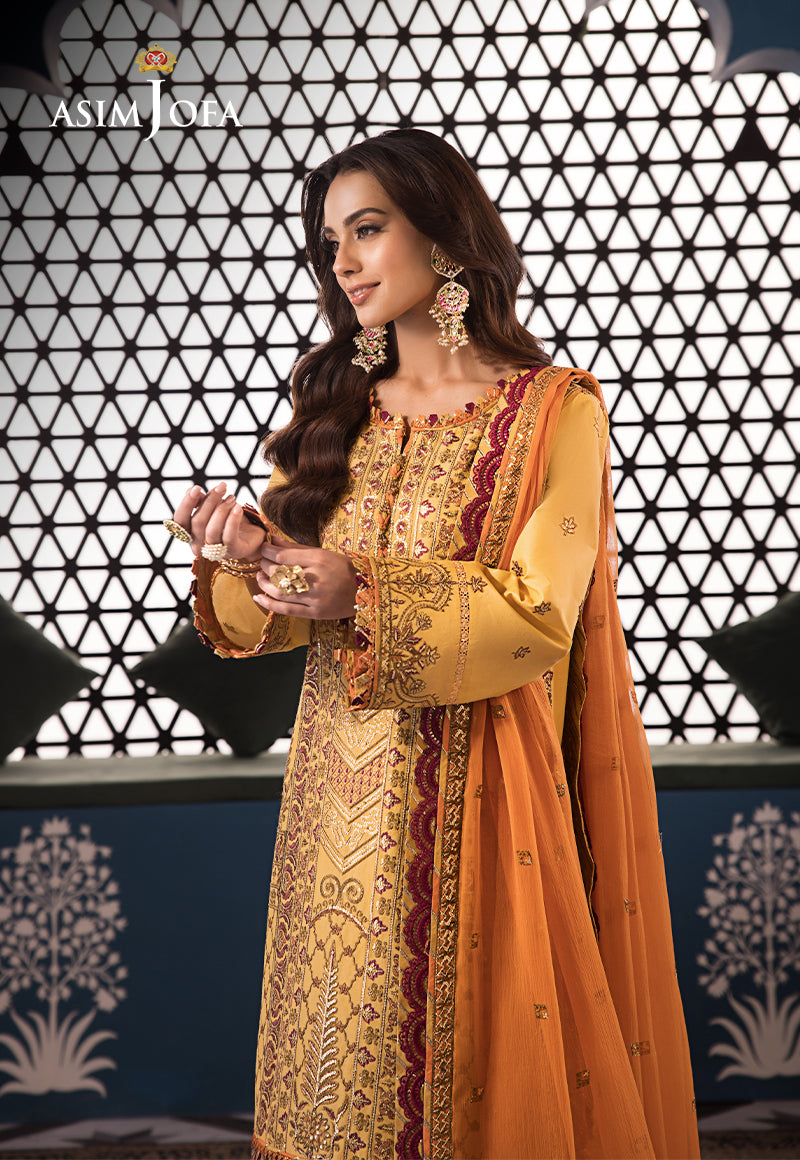 AJFIP-19 EMBROIDERED LAWN STITCHED 3 PCS