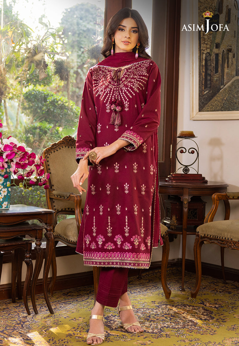 AJPE-04 (3-PC) EMBROIDERED CAMBRIC 3 PCS