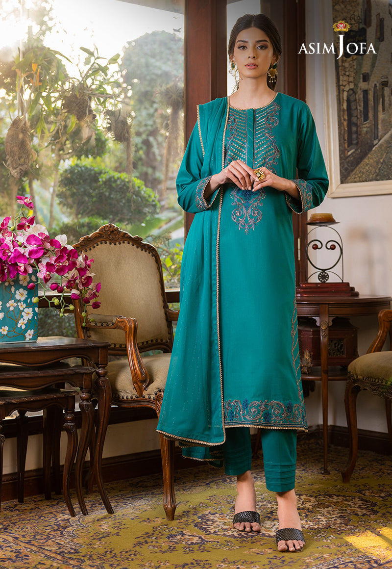 AJPE-19 (3-PC) EMBROIDERED CAMBRIC 3 PCS