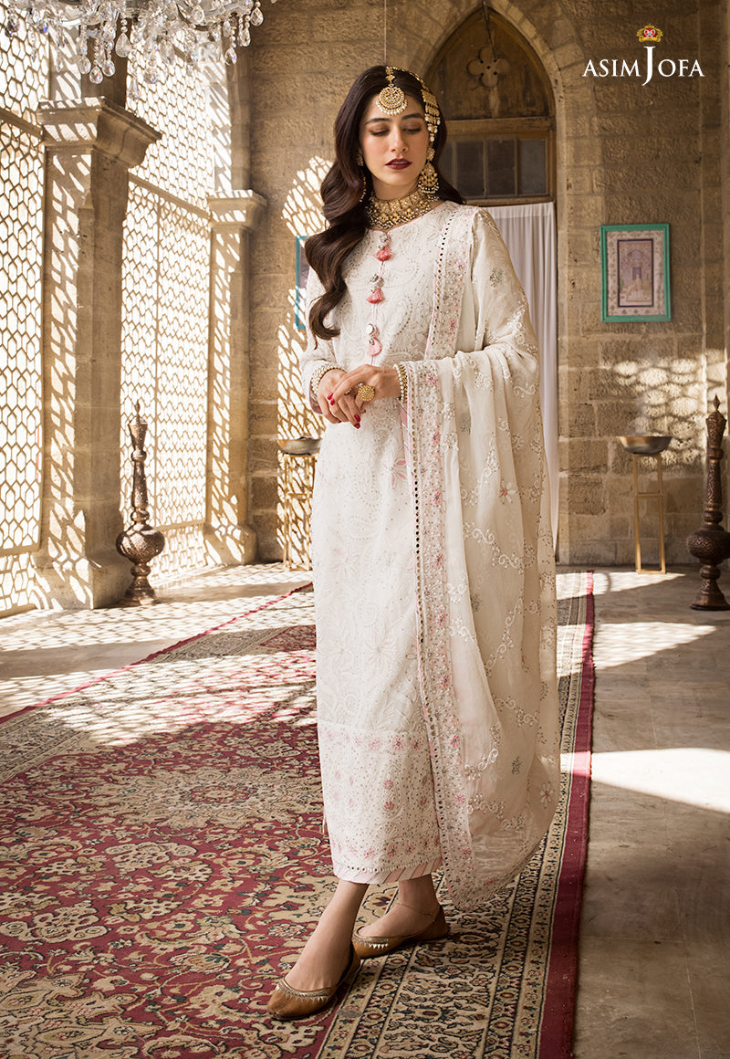 AJMQ-02 EMBROIDERED CHANDERI COTTON 3 PCS