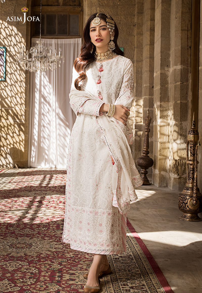 AJMQ-02 EMBROIDERED CHANDERI COTTON 3 PCS