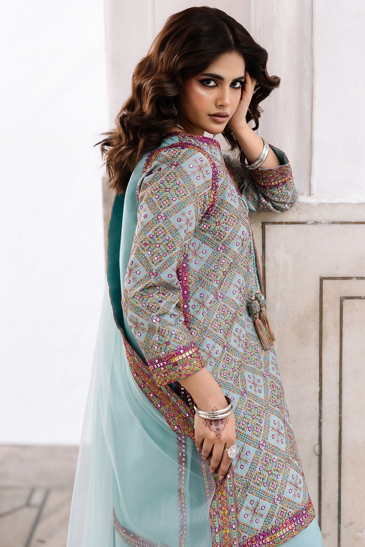 3-Pcs Embroidered Raw Silk CMA-6-328