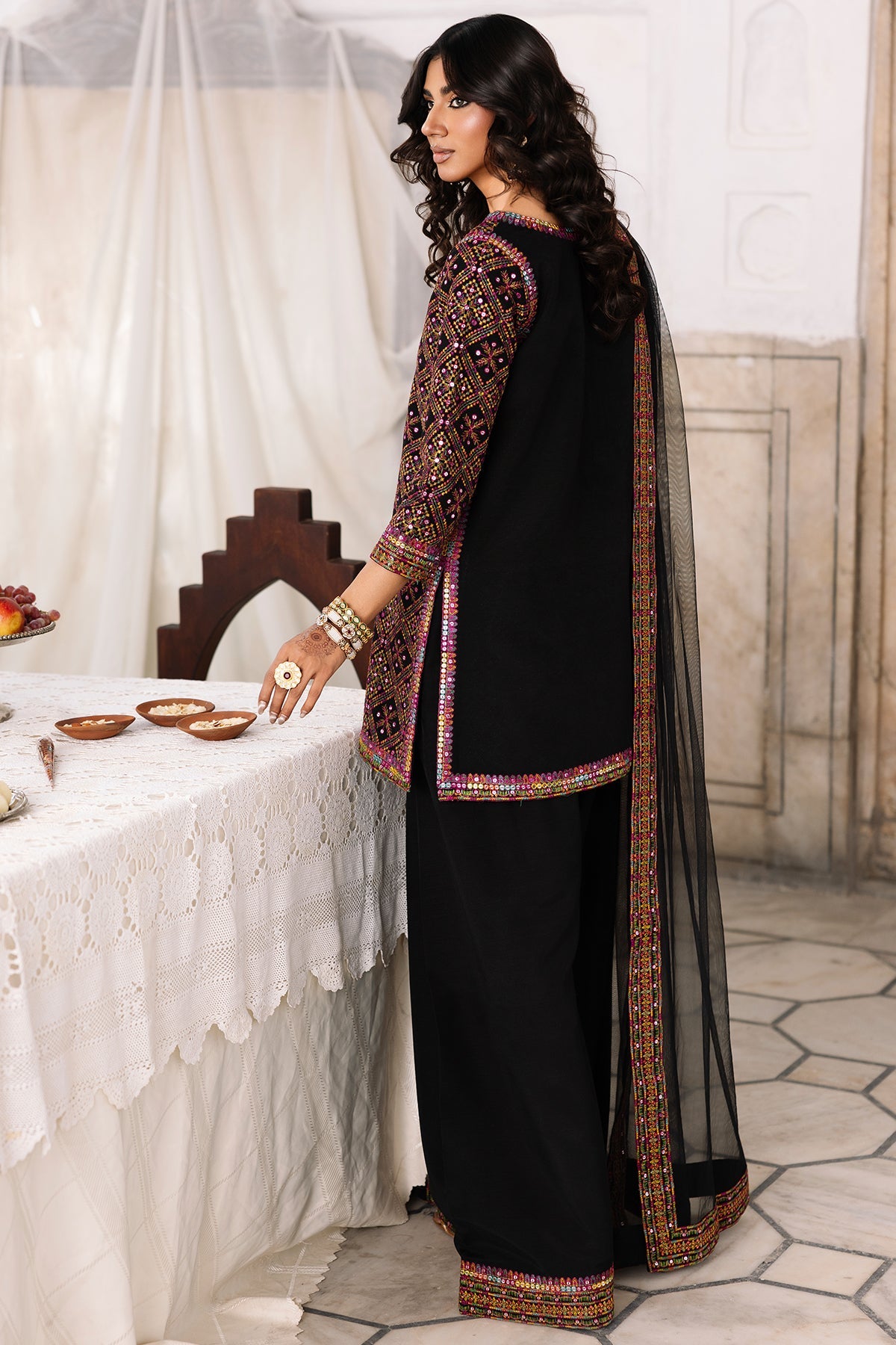 3-Pcs Embroidered Raw Silk CMA-6-327